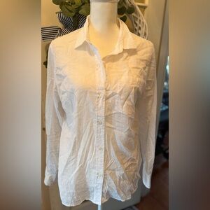 GAP white Swiss dot Textured Shirt